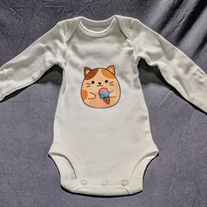 Carter's White Newborn Onesie with Navy Text Label